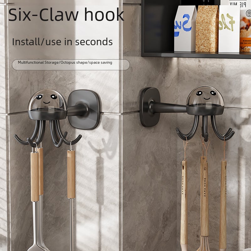 Multifunctional Kitchen Towel Hook No-Punch milky white - Image 3