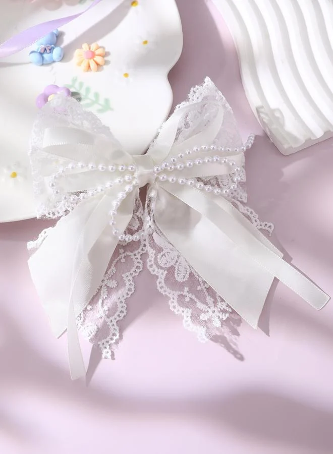 Take Two White Lace and Pearl Hair Clip