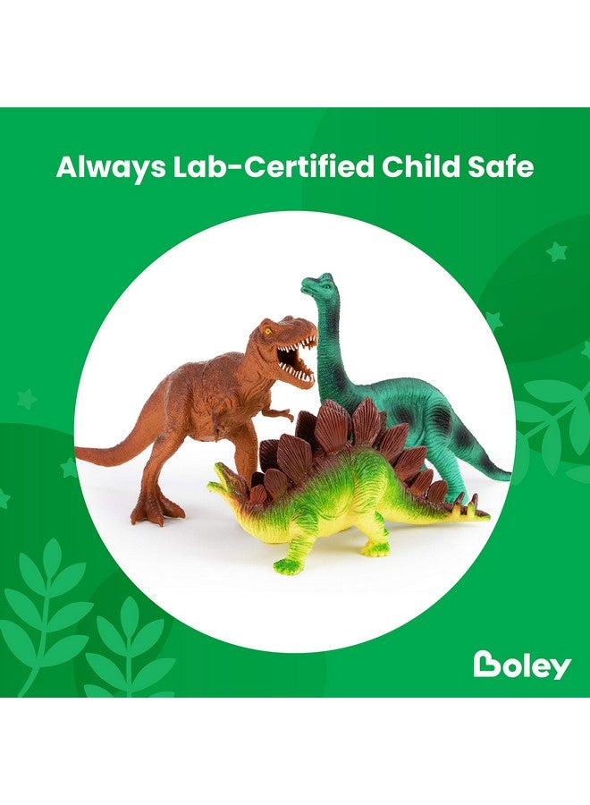 BOLEY Boley 12 Pack 9-Inch Educational Dinosaur Toys - Kids Realistic Toy Dinosaur Figures for Cool Kids and Toddler Education! (T-Rex, Triceratops, Velociraptor, and More!) - Image 4