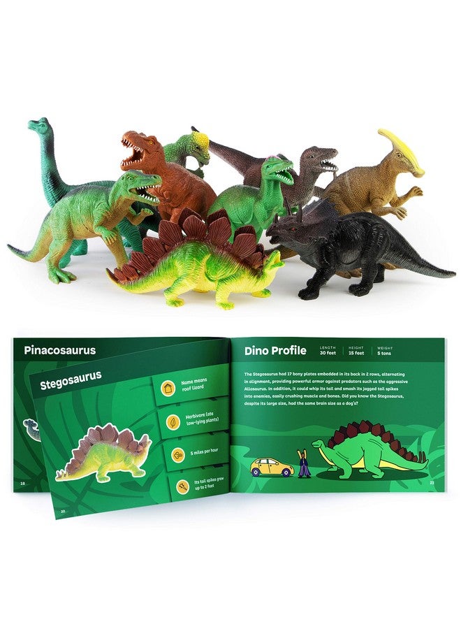 BOLEY Boley 12 Pack 9-Inch Educational Dinosaur Toys - Kids Realistic Toy Dinosaur Figures for Cool Kids and Toddler Education! (T-Rex, Triceratops, Velociraptor, and More!) - Image 2