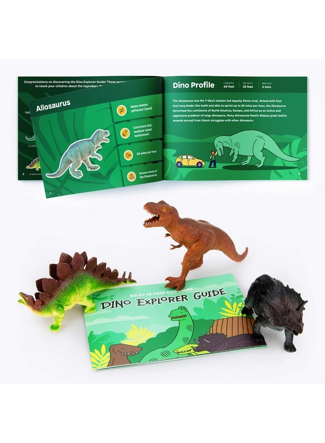 BOLEY Boley 12 Pack 9-Inch Educational Dinosaur Toys - Kids Realistic Toy Dinosaur Figures for Cool Kids and Toddler Education! (T-Rex, Triceratops, Velociraptor, and More!) - Image 3