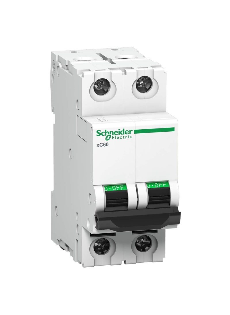 Schneider Electric SCHNEIDER ELECTRIC A9N2P25C 25A AC Miniature Circuit Breaker xC60 2 Pole 