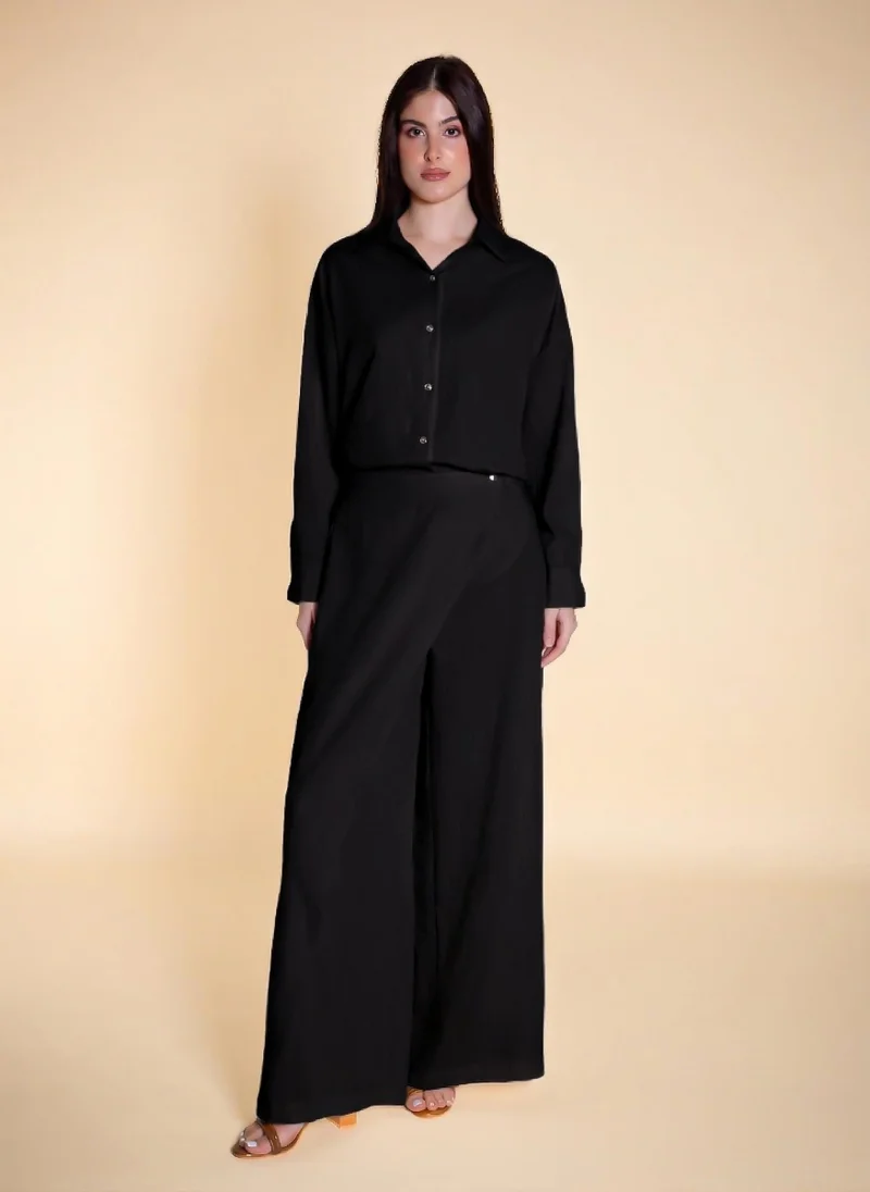 SHAPES DETAILED FLOWY SHIRT SET