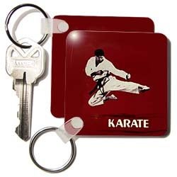 3dRose Karate - Key Chains, 2.25 x 4.5 inches, set of 2 (kc_3149_1) - Image 2
