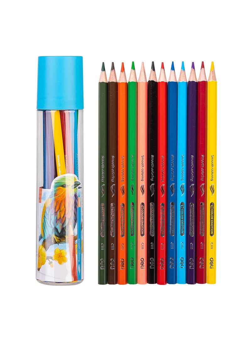 Deli Colored Pencils Set , Art Supplies for Drawing , Sketching , and Painting , Pack of 12 Pcs - Image 1