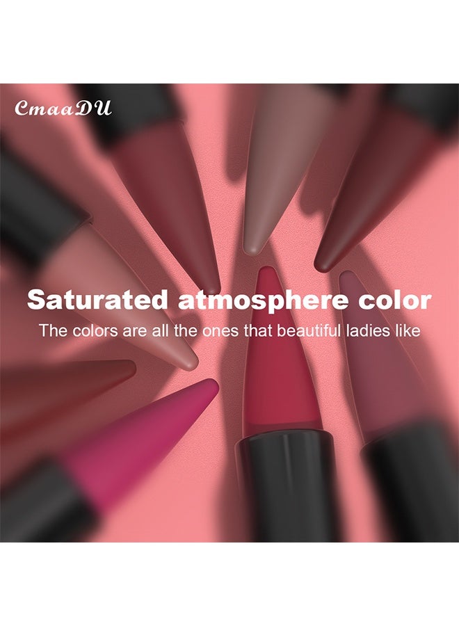 CmaaDu Matte Lipstick, Pointed Tip Velvet Deep Burgundy Lipstick, Heart‑Shaped Tube Non‑Drying Creamy Matte Lip Makeup, Long‑Lasting High Pigment Lip Crayon 04 - Image 5