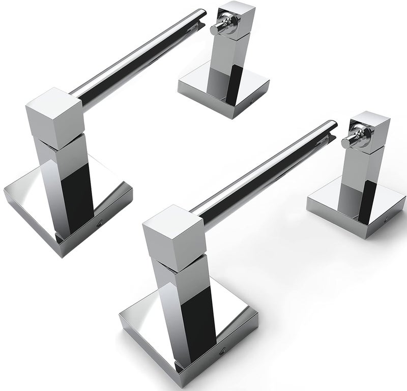 Ruacq Toilet Paper Holder Chrome 2 Pack Double Post Pivoting Square Tissue Holders Roll Holder Hangers Toilet Paper Stand Stainless Steel and Zinc Alloy Modern Wall Mounted - Image 1