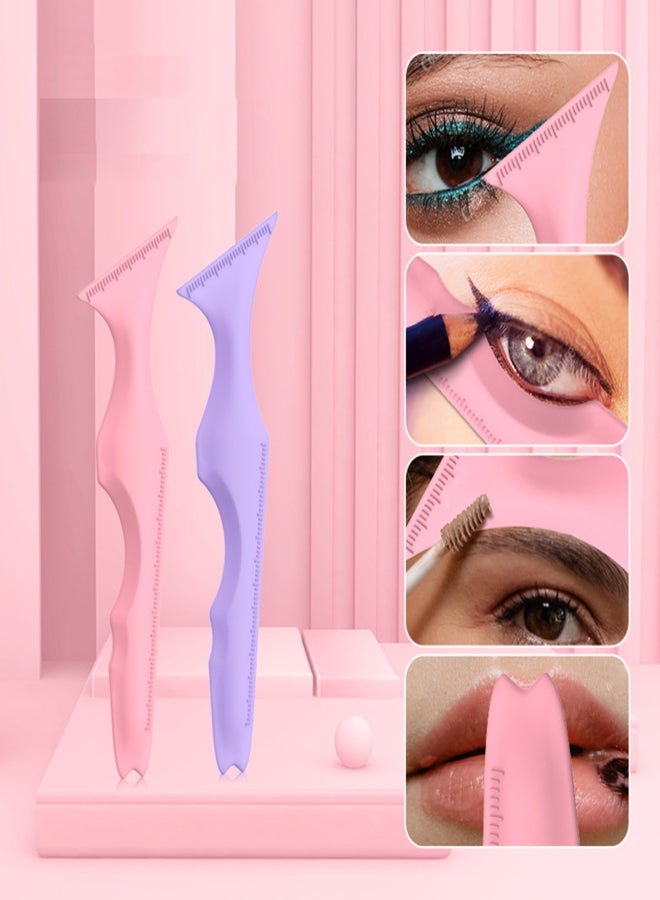 5 in 1 Silicone Eyeliner Stencils for Winged Tip Eyeliner Reusable Eyeliner Eyebrow Eye Shadow Stencil Lazy Quick Eye Makeup Tool - Image 4