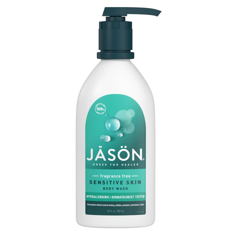 JASON Sensitive Skin Fragrance Free Body Wash, For a Gentle Feeling Clean, 30 Fluid Ounces - Image 2