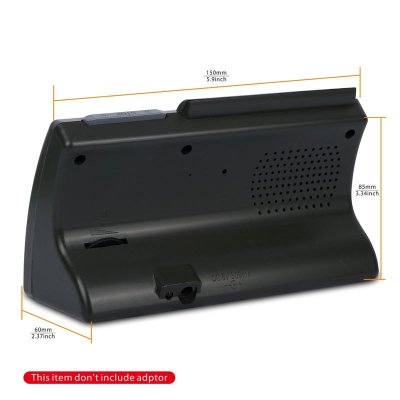 AL-HARAMEEN Masque, Islamic,Muslim,Prayer Times,Wall Clock,Bedside Clock/Decorative Clock/Mecca/Makkah/Arabia/in LCD ClockHA-3005 (Black) - Image 5