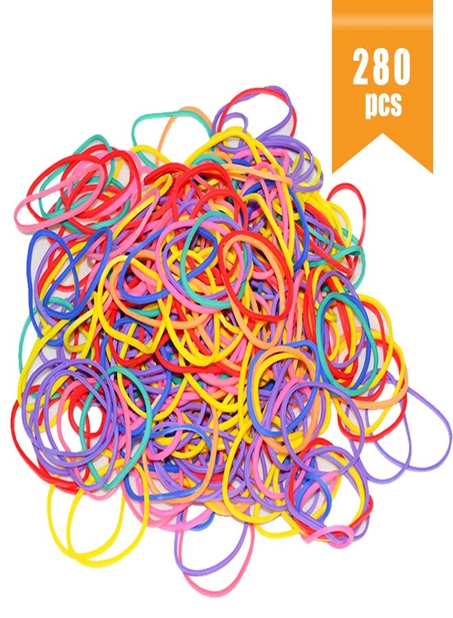 JIKIOU Multicolor Rubber Bands for School Home Office, 280PCS Colored Elastics Bands, Assorted Color Rubber Bands(Unstretched Diameter:1-1/2inch,Red,Yellow, Blue,Green,Pink,Purple,Orange） - Image 5