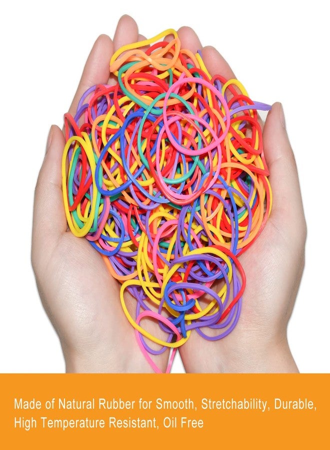 JIKIOU Multicolor Rubber Bands for School Home Office, 280PCS Colored Elastics Bands, Assorted Color Rubber Bands(Unstretched Diameter:1-1/2inch,Red,Yellow, Blue,Green,Pink,Purple,Orange） - Image 2