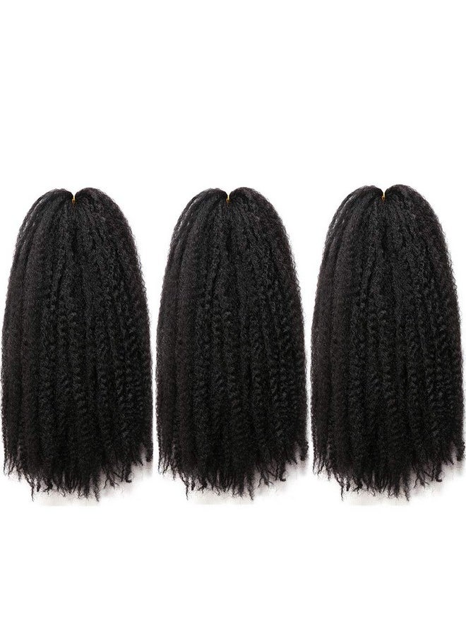 Outernice Marley Hair18 Inch Marley Twist Hair For Twists 3 Packs Cuabn Marley Braiding Springy Afro Kinky Curly Crochet Hair For Faux Locs(18 Inch 3 Packs 1B)  - Image 5