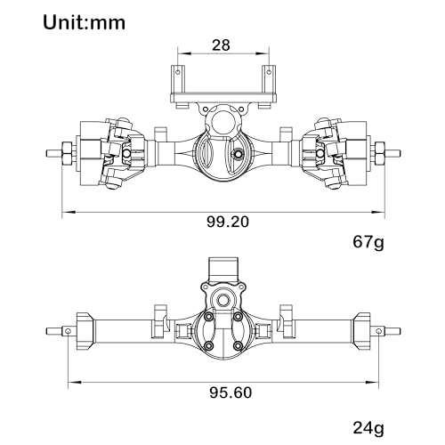 MEUS RACING 5mm Nylon ISO V2 SCX24 Axles with 3Section CVD for Axial 124 SCX24 RC Crawler Nylon White - Image 3