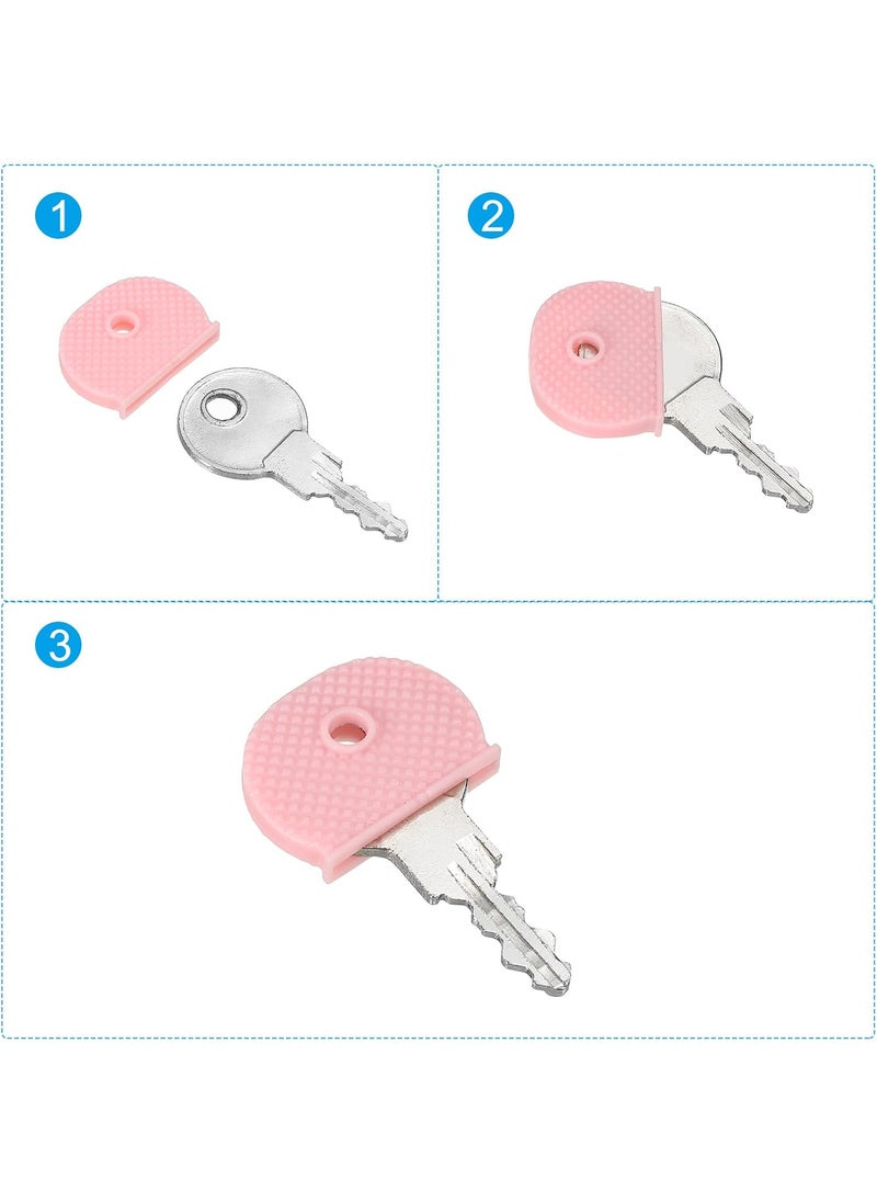 PATIKIL PATIKIL Key Caps Covers 8 Pack Keys Ring Coding Tags Identifiers Silicone Case Shell Protector for Office House Apartment 4 Assorted Colors  - Image 4