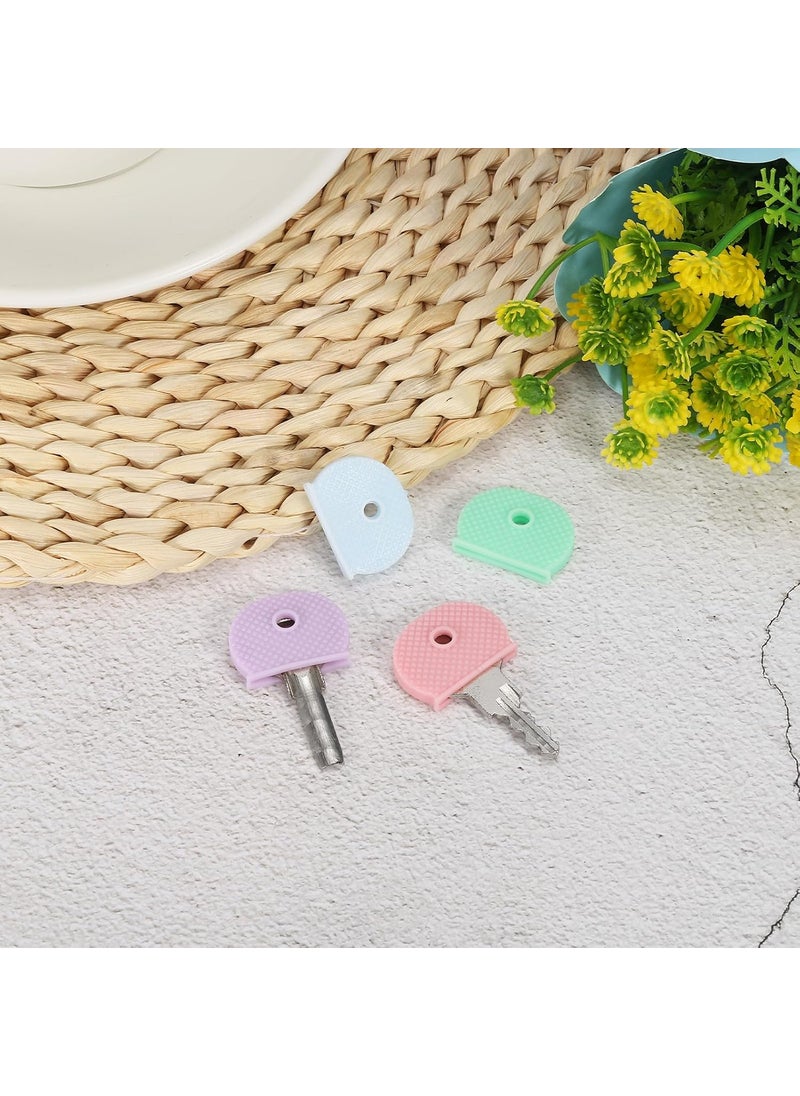 PATIKIL PATIKIL Key Caps Covers 8 Pack Keys Ring Coding Tags Identifiers Silicone Case Shell Protector for Office House Apartment 4 Assorted Colors  - Image 5