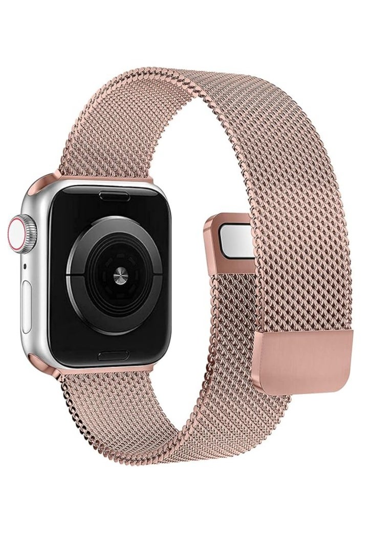 ماركة غير محددة - Straps Compatible with Apple Watch Strap 38mm 40mm 41mm Metal Stainless Steel Mesh Loop Replacement Band Compatible with iWatch Series 7 6 5 4 3 2 1 SE, 38mm/40mm/41mm, stainless steel metal - Image 1