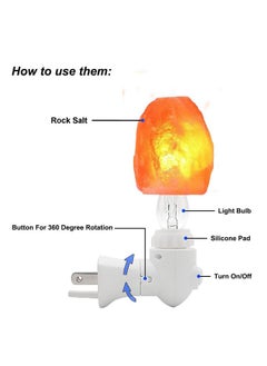 MAYMII·HOME MAYMII·HOME 4 Pack Himalayan Salt Rock Night Light Pink Salt Lamp, Hand Craved Natural Salt Rock, Saftey Certified Wall Plug E12 Base, Amber White Light for Ambiance Lighting, Decoration, Yoga,  - Image 2