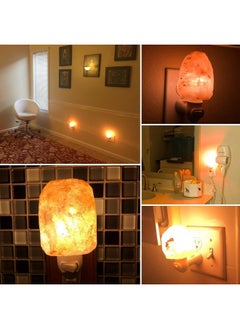 MAYMII·HOME MAYMII·HOME 4 Pack Himalayan Salt Rock Night Light Pink Salt Lamp, Hand Craved Natural Salt Rock, Saftey Certified Wall Plug E12 Base, Amber White Light for Ambiance Lighting, Decoration, Yoga,  - Image 4