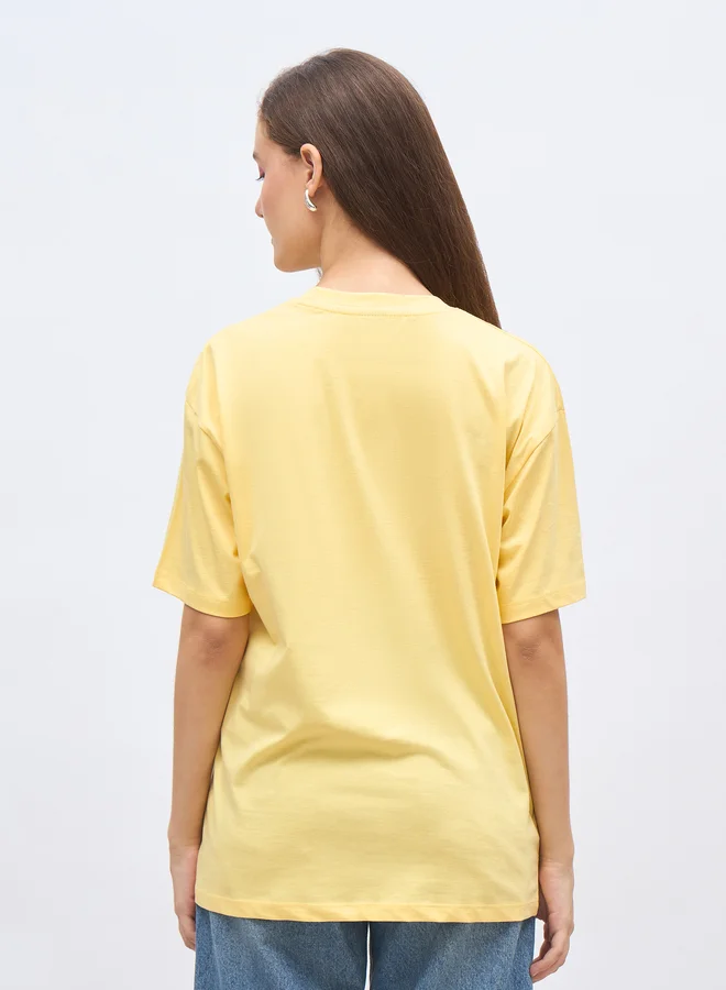 Styli Styli Paris Graphic Print Oversized Longline T-Shirt