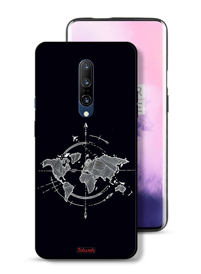 Tolwak OnePlus 7 Pro Protective Case Cover Compass Art - Image 1