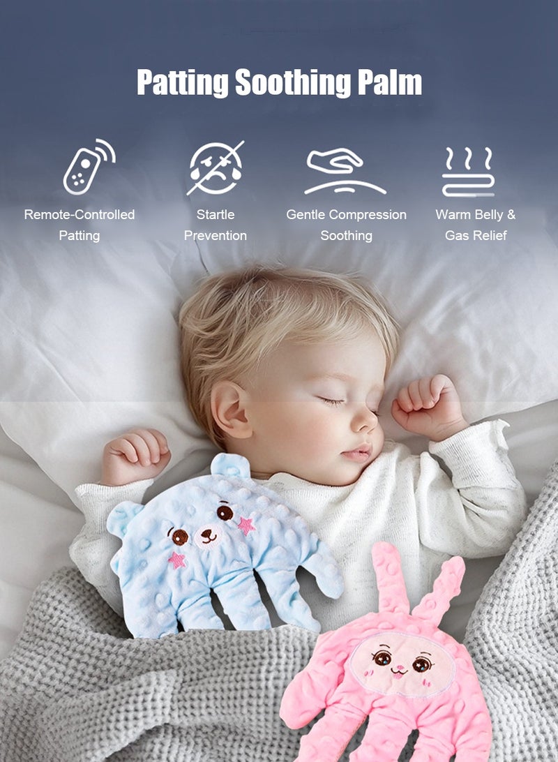 وسادة يد مهدئة للرضع - قفاز وقائي من الانزعاج مع تقنية التربيت الكهربائي، مساعد نوم علمي للأطفال (مصمم بحجم كف اليد - هادئ ومؤهل بشهادة الهيئة الخليجية) - الدب الأزرق - Image 1