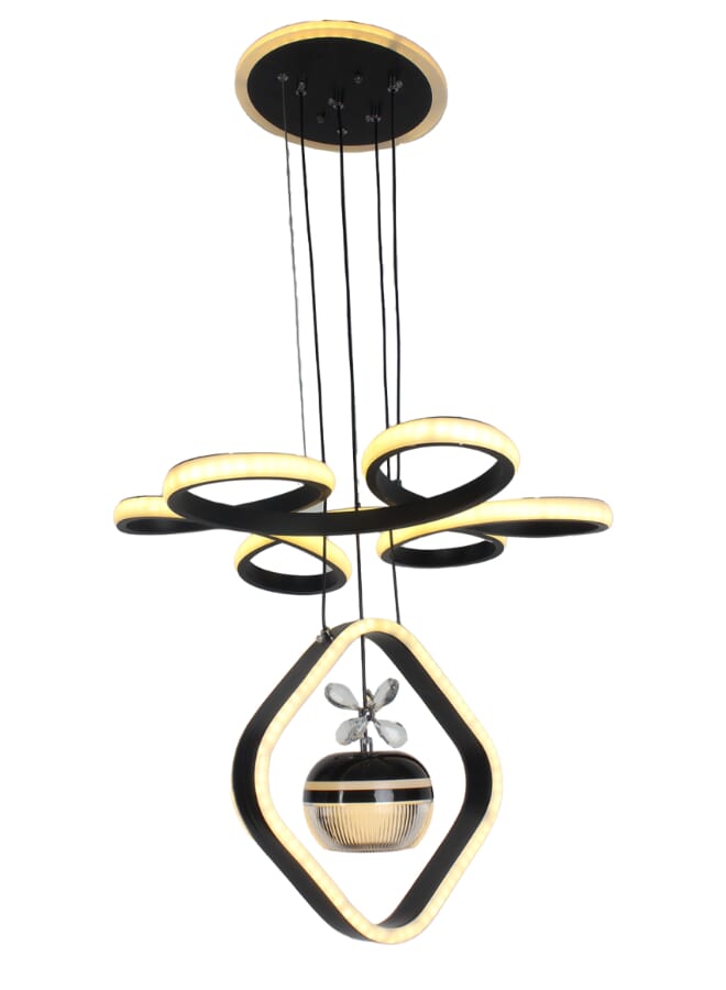 بيست باور ثريا LED أكريليك حديثة 6934 مع 3 مستويات إضاءة، طول قابل للتعديل 100 سم وقاعدة إضاءة - Image 2