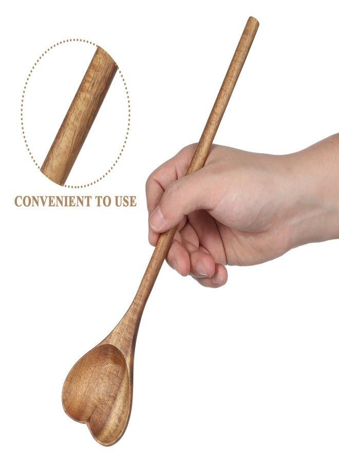 HEALEEP Wooden Heart Shaped Spoons: Wood Long Handle Love Spoon for Appetizer, Serving, Kitchen Mixing Utensil for Mother's Day Charcuterie Valentine's Day, Housewarming Accessories - Image 4