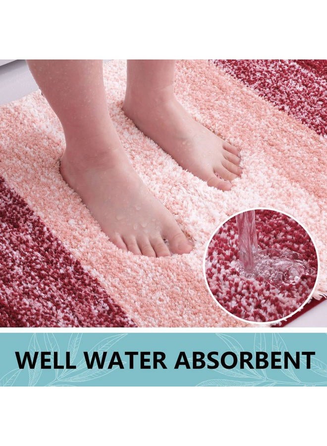 Arotive Microfiber Bathroom Rugs, Shaggy Soft and Absorbent Bath Rug, Non-Slip, Thick Plush Machine Washable Dry Bath Mats for Bathroom, Tub and Shower, 24x16, Burgundy - Image 3