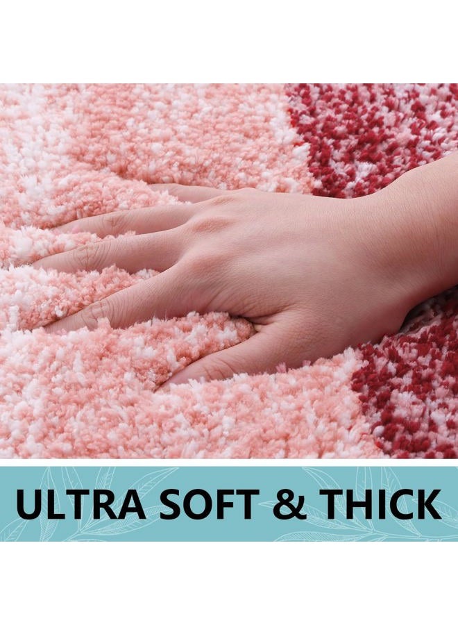 Arotive Microfiber Bathroom Rugs, Shaggy Soft and Absorbent Bath Rug, Non-Slip, Thick Plush Machine Washable Dry Bath Mats for Bathroom, Tub and Shower, 24x16, Burgundy - Image 4