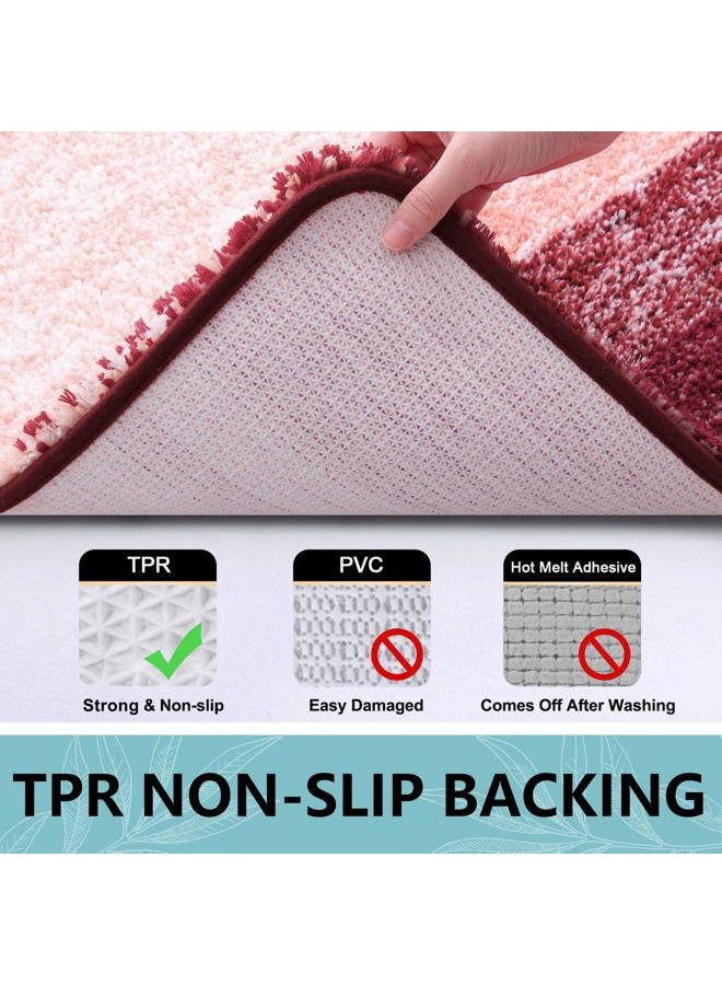 Arotive Microfiber Bathroom Rugs, Shaggy Soft and Absorbent Bath Rug, Non-Slip, Thick Plush Machine Washable Dry Bath Mats for Bathroom, Tub and Shower, 24x16, Burgundy - Image 5