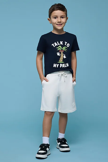 أر أند بي Solid Shorts with Drawstring Waist