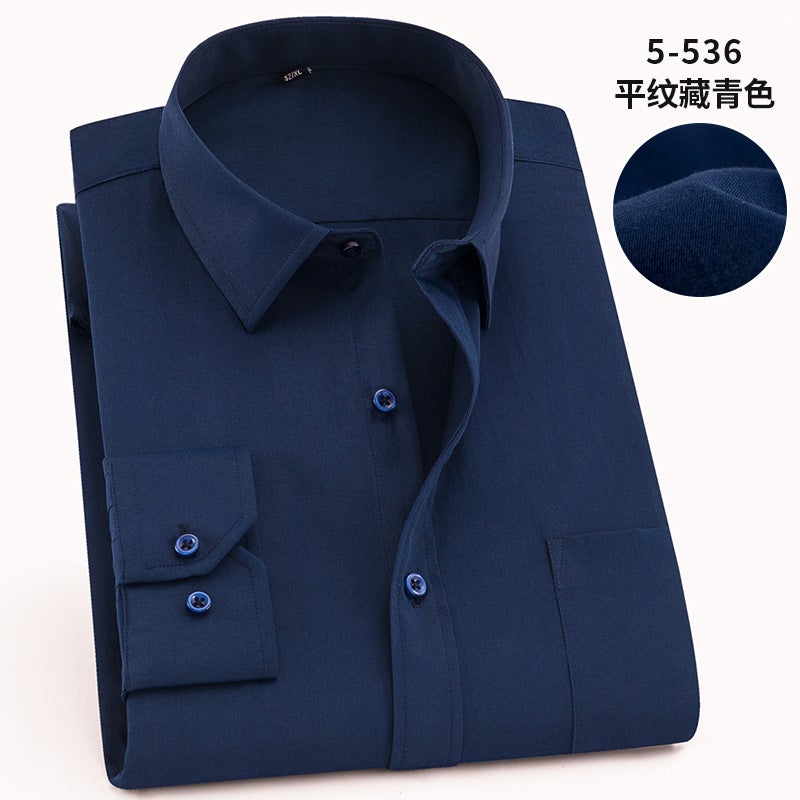 Grey long sleeve mens professional shirt tooling 2021 new spring and autumn middle-aged business cotton shirt mens work clothes wholesale 5-536  - Image 1