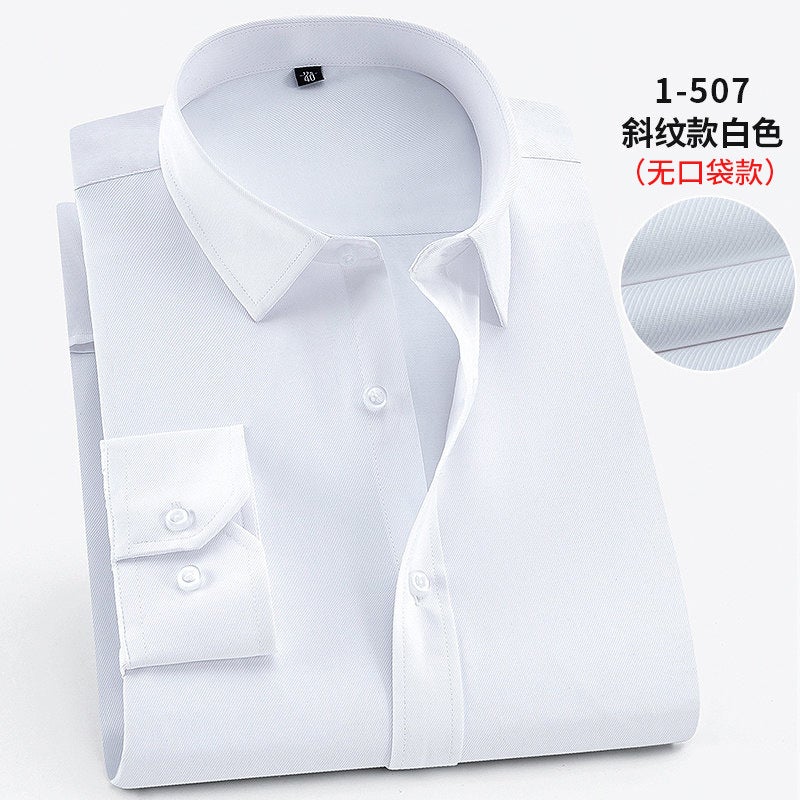 Grey long sleeve mens professional shirt tooling 2021 new spring and autumn middle-aged business cotton shirt mens work clothes wholesale 5-536  - Image 4