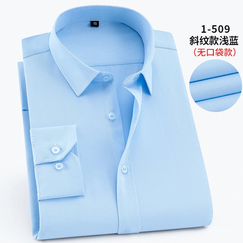 Grey long sleeve mens professional shirt tooling 2021 new spring and autumn middle-aged business cotton shirt mens work clothes wholesale 5-536  - Image 3