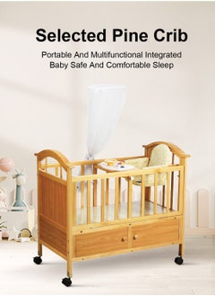 MaBaby Wood Baby Crib Bed Adjustable Length Shaking Bed for Infant  - Image 4