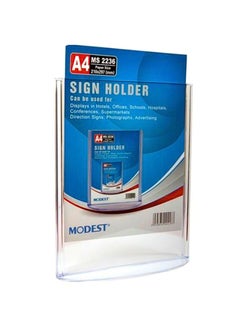 MODEST A4 Portrait Sign Holder, 210x297mm, Clear  - Image 1