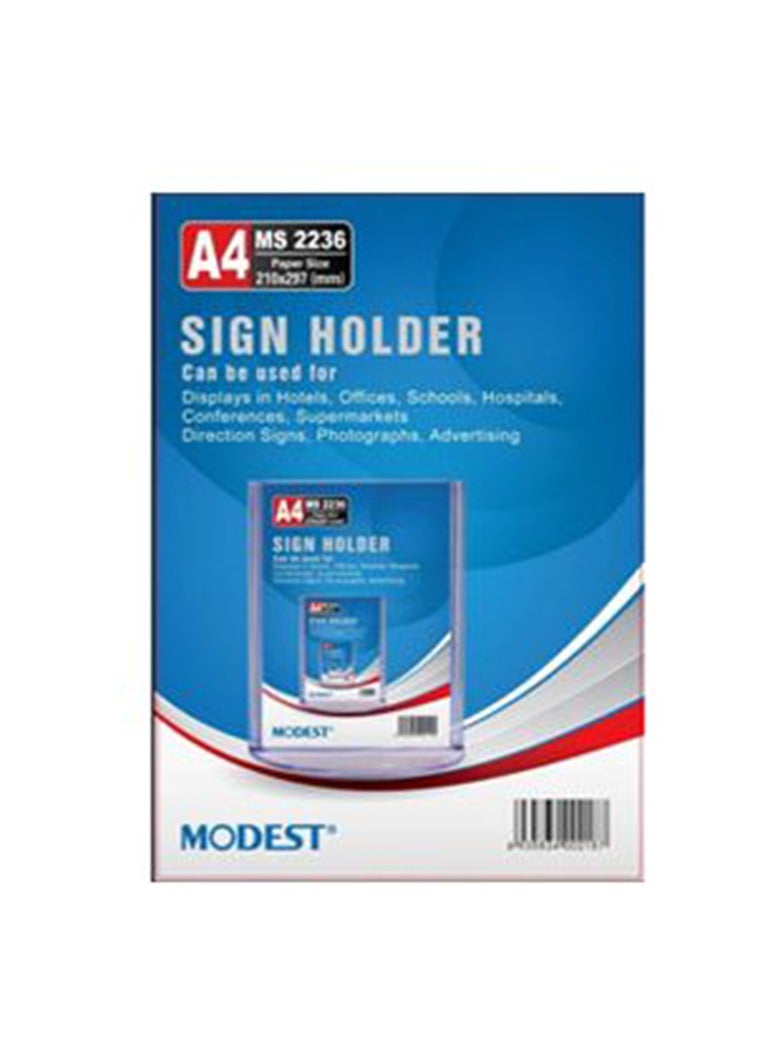 MODEST حامل لافتة A4 عمودي، 210x297 مم، شفاف - Image 2