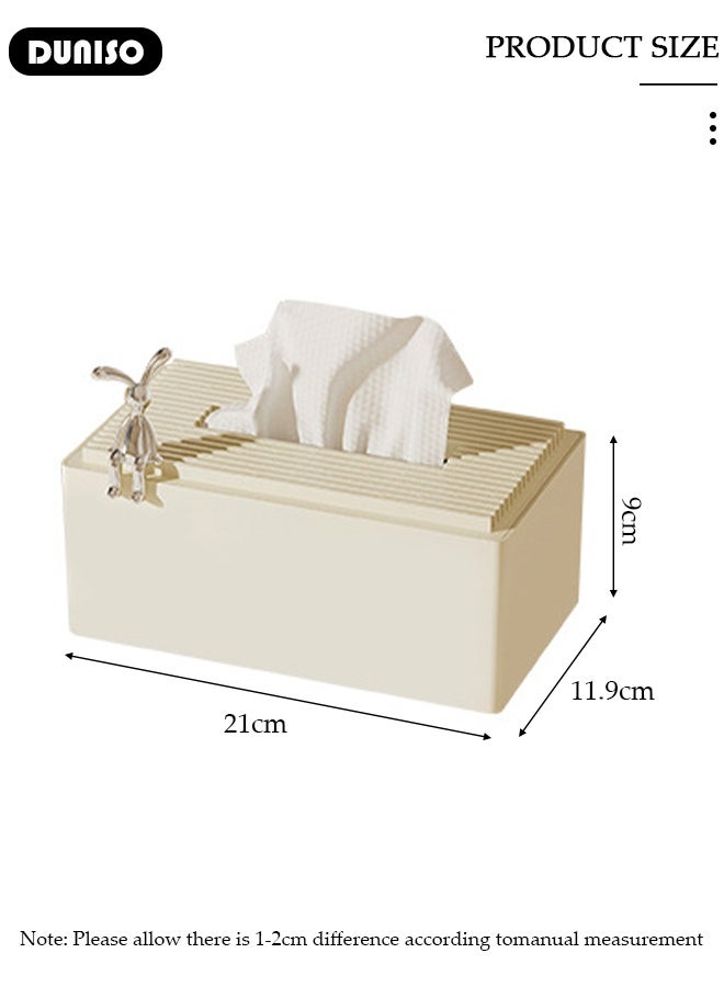 DUNISO حامل علبة مناديل مع غطاء تخزين بسعة كبيرة حامل مناديل كلينيكس الحديث للتخزين على طاولة الحمام، سطح الطاولة، خزانة غرفة النوم، حامل ليلي، مكتب - Image 2