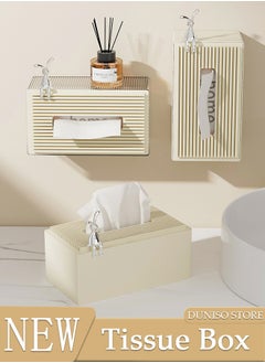 DUNISO Tissue Box Holder with Cover Large Capacity Storage Modern Kleenex Tissue Holder for Storage on Bathroom Vanity, Countertop, Bedroom Dresser, Night Stand, Desk  - Image 1