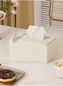 DUNISO Tissue Box Holder with Cover Large Capacity Storage Modern Kleenex Tissue Holder for Storage on Bathroom Vanity, Countertop, Bedroom Dresser, Night Stand, Desk  - Image 3