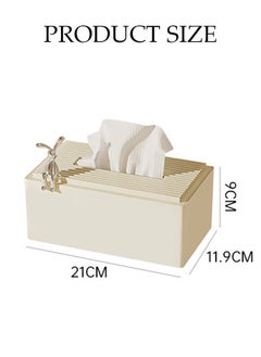 DUNISO Tissue Box Holder with Cover Large Capacity Storage Modern Kleenex Tissue Holder for Storage on Bathroom Vanity, Countertop, Bedroom Dresser, Night Stand, Desk  - Image 4