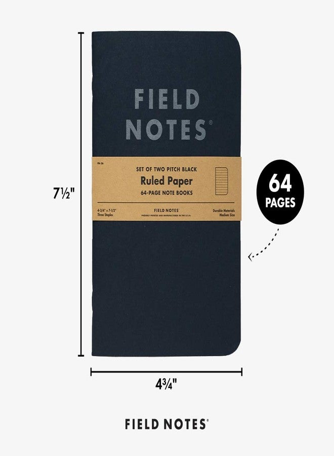فيلد نوتس مجموعة من دفتري ملاحظات Field Notes باللون الأسود الداكن (4.75 × 7.5 بوصة)، مسطرين، 64 صفحة | دفتر ملاحظات صغير الحجم وخفيف الوزن للاستخدام اليومي، مصنوع من ورق 90 جرامًا للمتر المربع وغلاف ورقي | دفاتر عمل لتدوين الملاحظات | صنع في الولايات المتحدة الأمريكية - Image 5