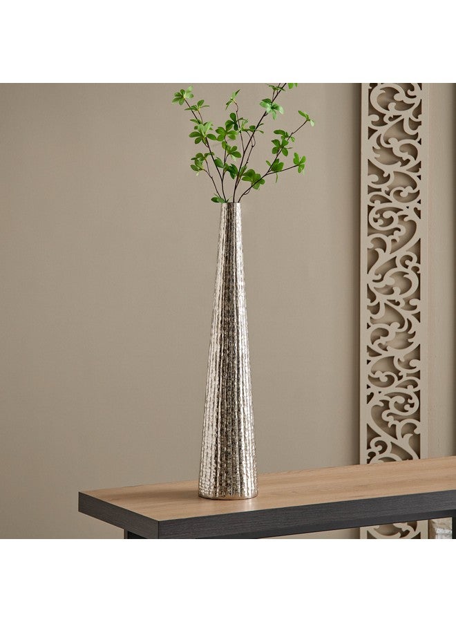Home Box Ausie Aluminium Sparkle Ribbed Tall Vase 13.5 x 13.5 x 65.5 cm - Image 1