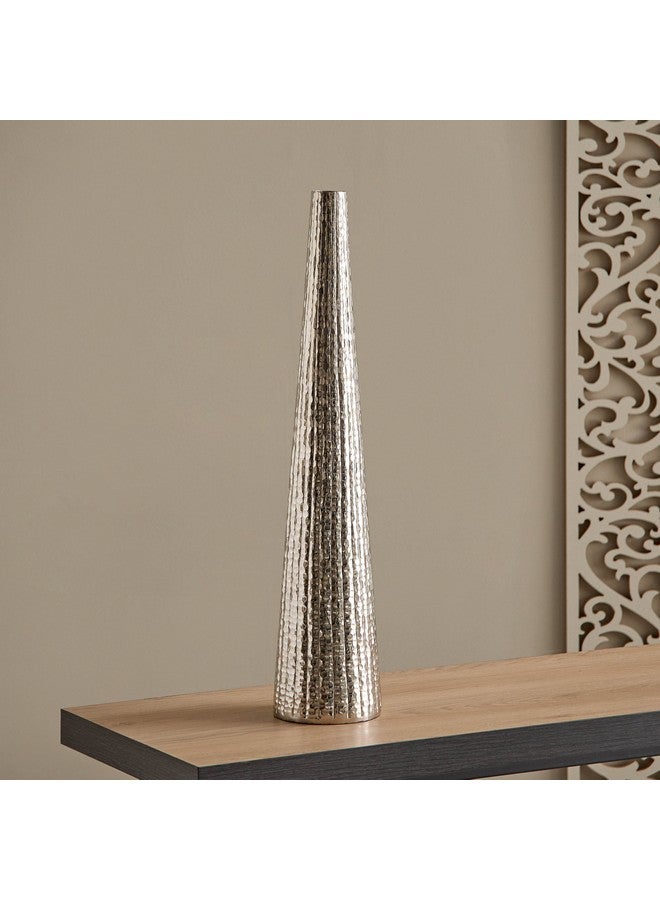 Home Box Ausie Aluminium Sparkle Ribbed Tall Vase 13.5 x 13.5 x 65.5 cm - Image 2