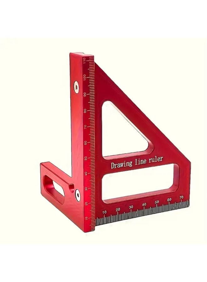 Red Metric M4 Mountable Angle Ruler 45 90 Degree Precision Measuring Tool - Image 1