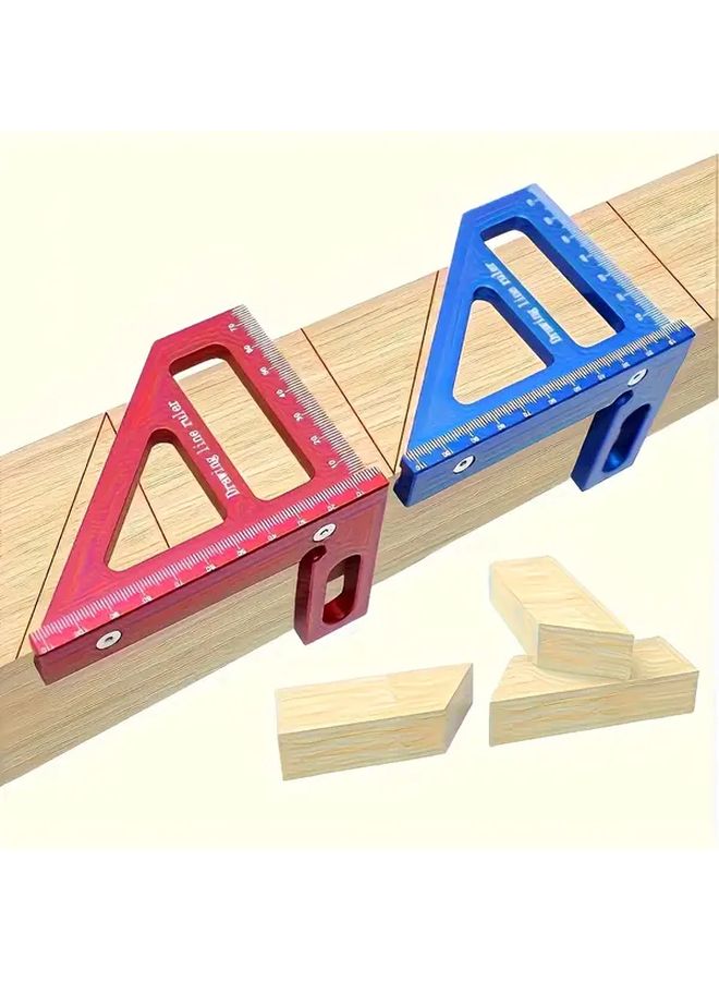 Red Metric M4 Mountable Angle Ruler 45 90 Degree Precision Measuring Tool - Image 5