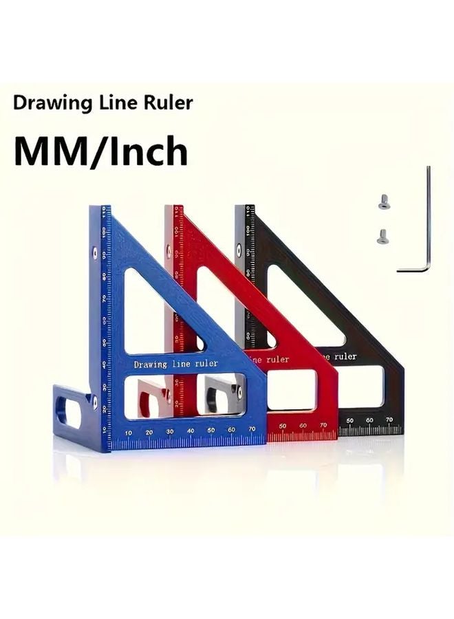 Red Metric M4 Mountable Angle Ruler 45 90 Degree Precision Measuring Tool - Image 2