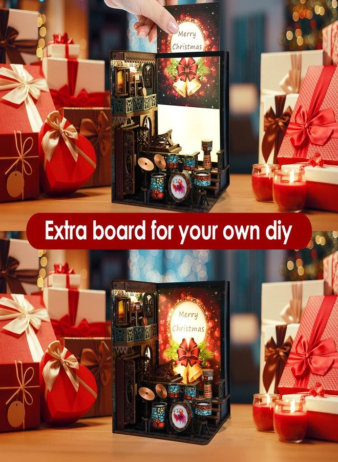 Foyucool DIY Book Nook Kit, Miniature Bookshelf Decor with LED Lights, Laser-Cut Wooden Craft Set for Adults, Creative Gift for Christmas, Birthday, Music House - Image 5