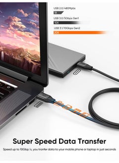 CableCreation CableCreation USB C to USB A Cable 3.3FT, USB C to USB 3.1 USB 3.2 Gen2 10Gbps USB A to C Data Cable, Fast Charging Cable Type C 60W 20V/3A for USB C External SSD MacBook Pro iPad S21, 1.0m Gray  - Image 3